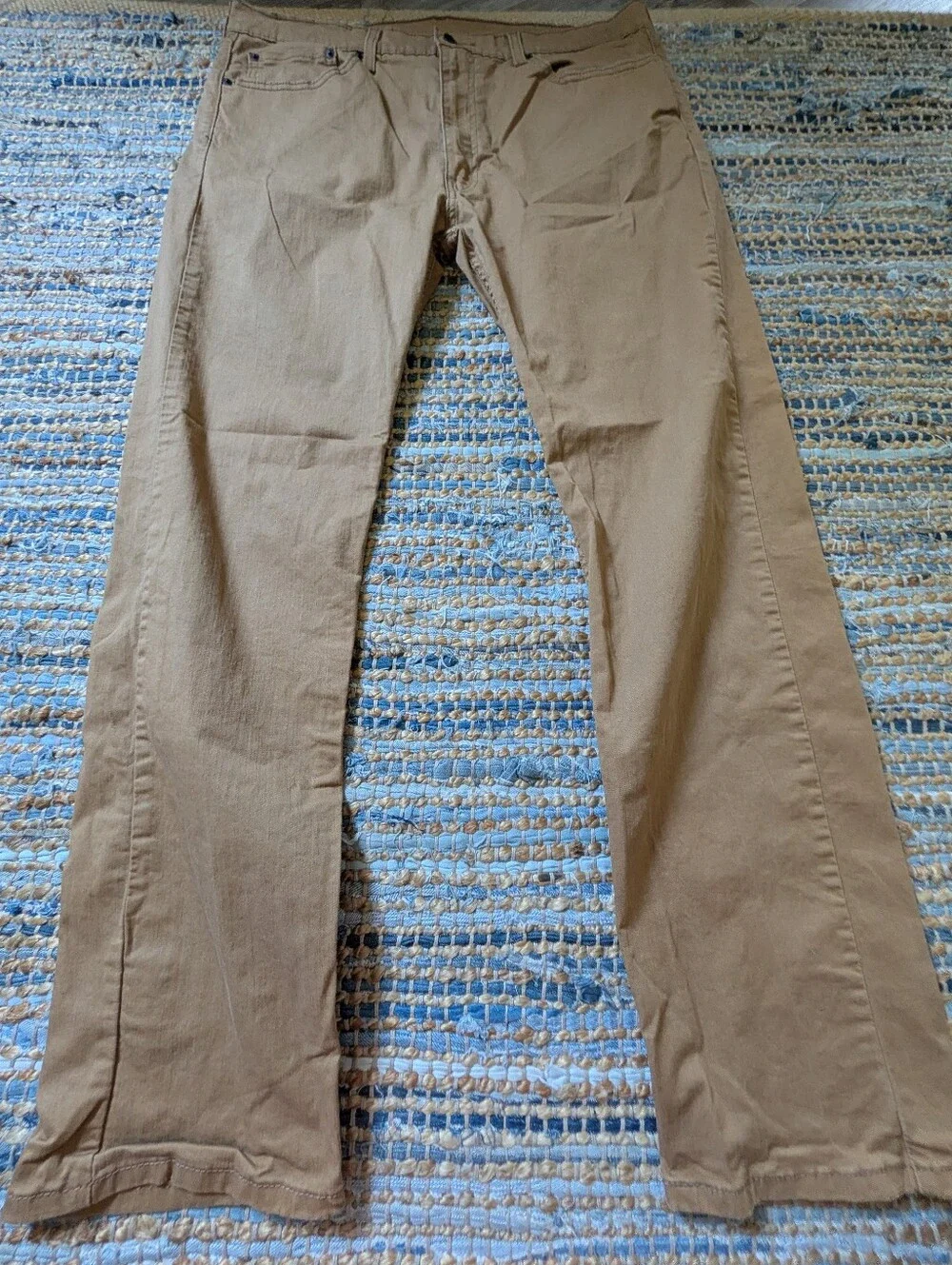 Levi's Tan Straight Leg Pants 38 Khaki Casual Minimalist Normcore Classic